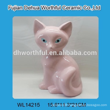 Ceramic home decoration in pink fox shape